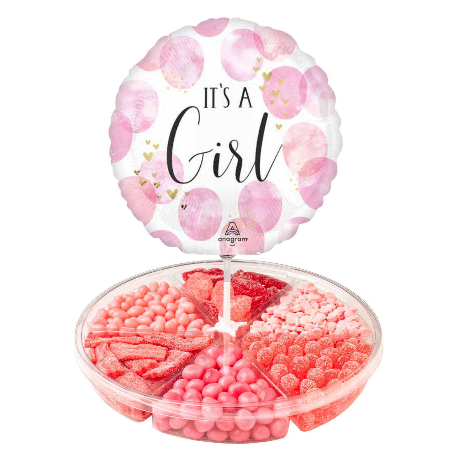 Medium Platter with Baby Girl Balloon