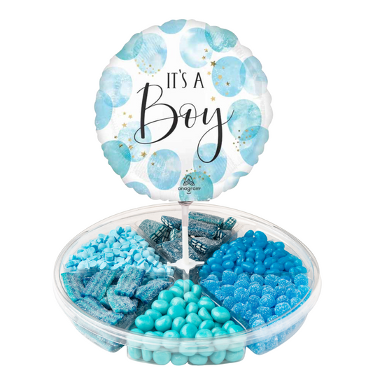 Medium Platter with Baby Boy Balloon